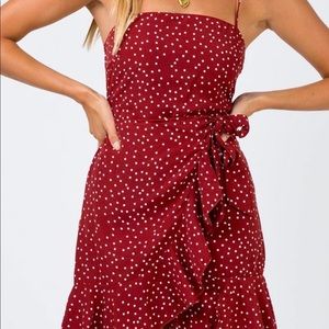 Princess Polly Caesura Mini Dress Wine size 2